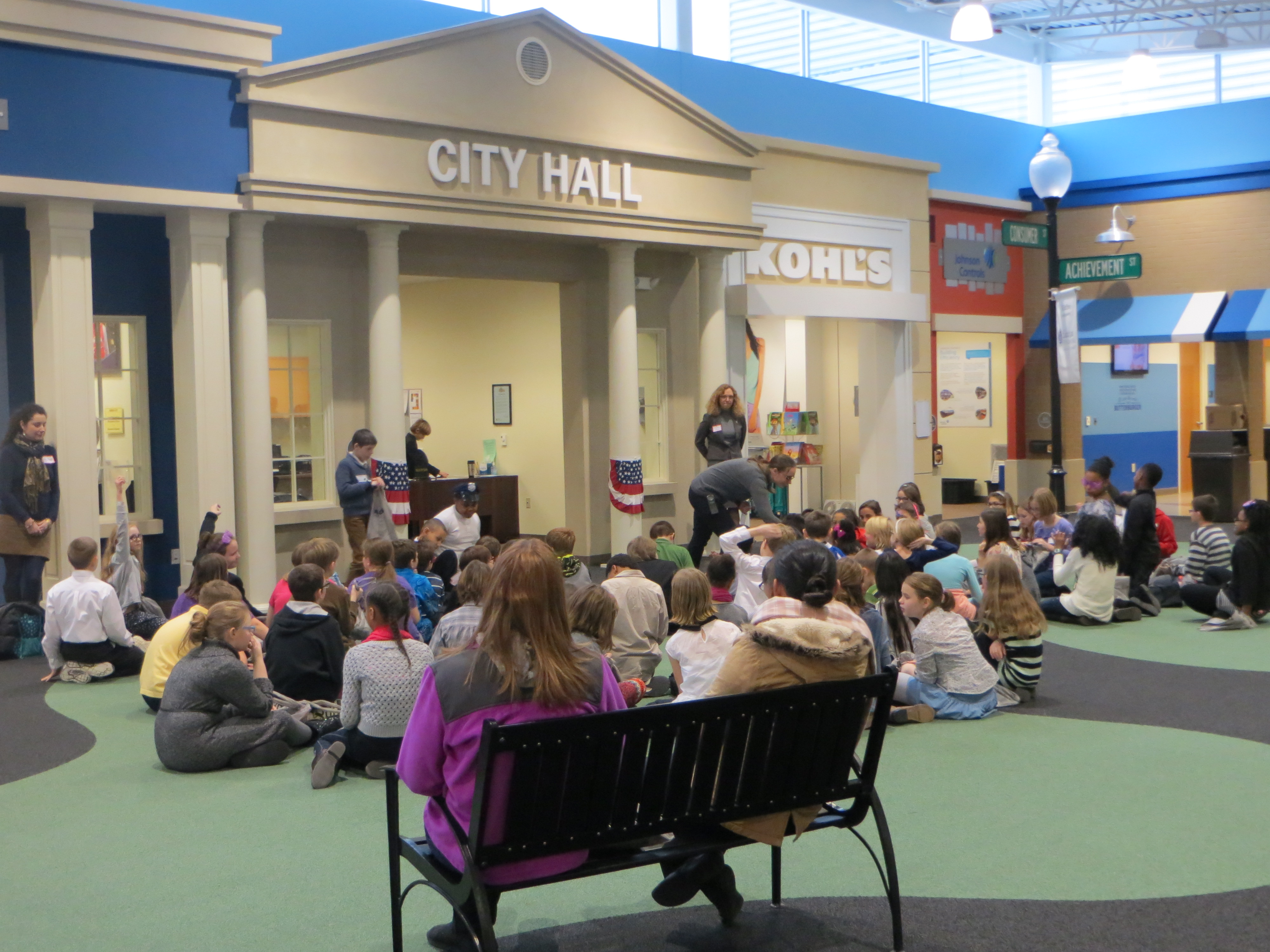 Children at a JA Biztown city hall